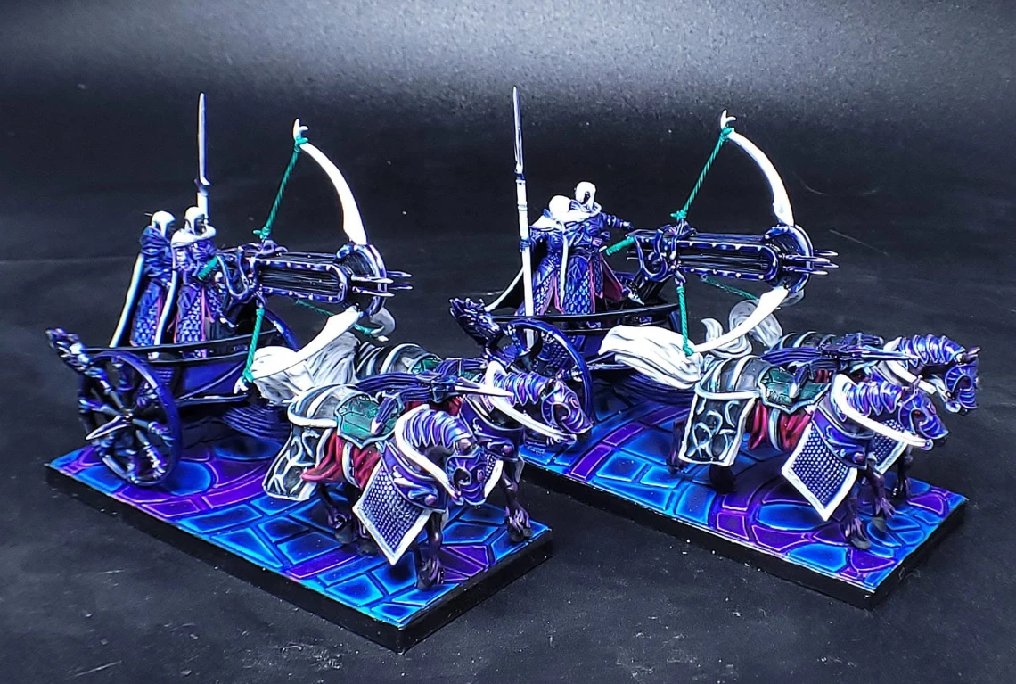 Elf chariots with bolt throwers