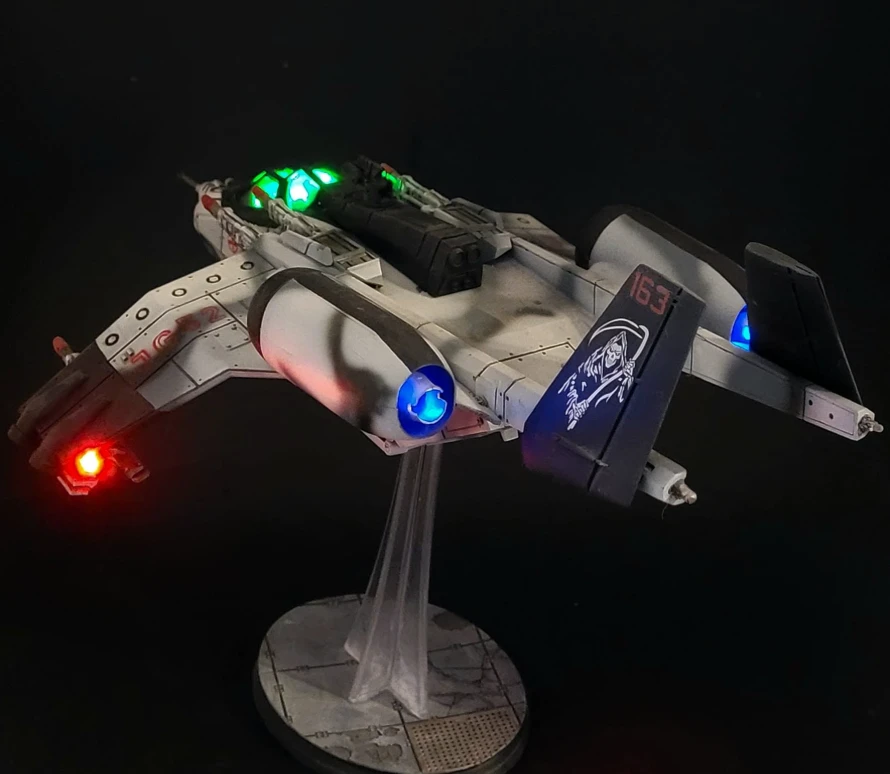 Sci-fi gunship with LED lights