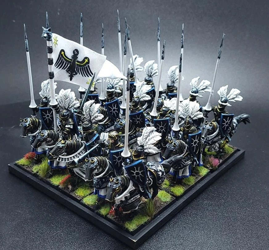 Knightly order in black and white with banner