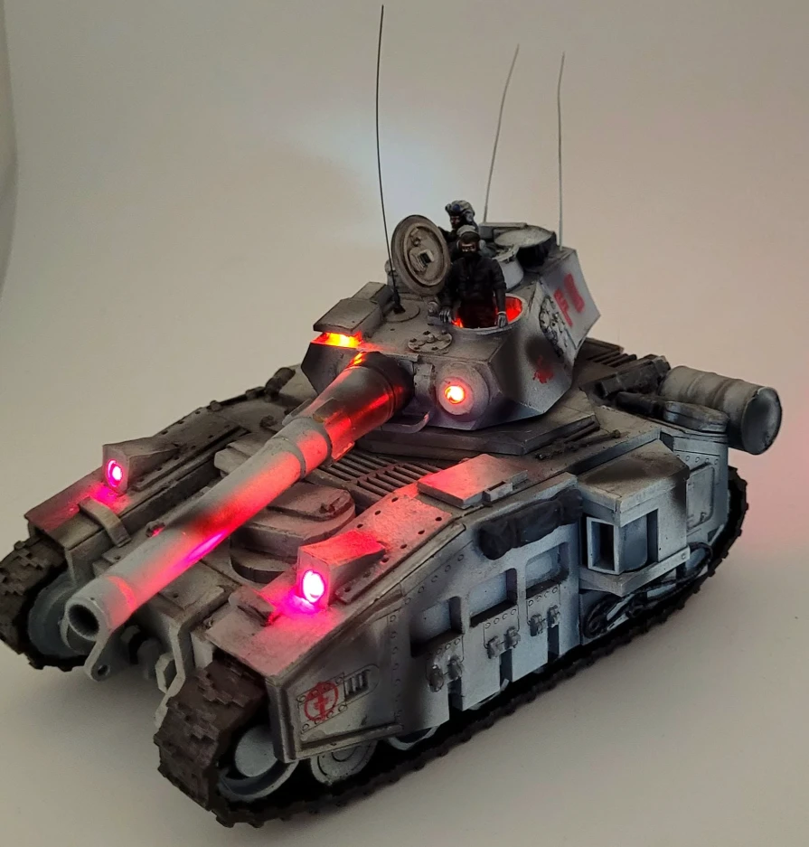Battle tank with LED lighting
