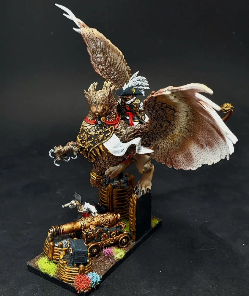 Griffon-riding general with cannon