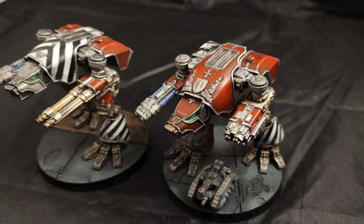 Pair of red war walkers
